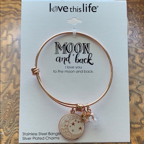 love this life Jewelry - 💕Bracelet rose gold tone bangle with charms NWT